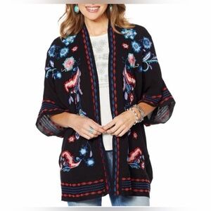 Curations Floral Embroidered Black Cardigan size XL/1X